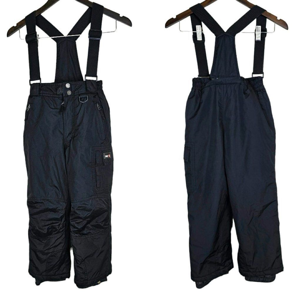 Waterproof 32 Degrees Black Bib Ski Pant with Zip Off Suspender Size 5/6